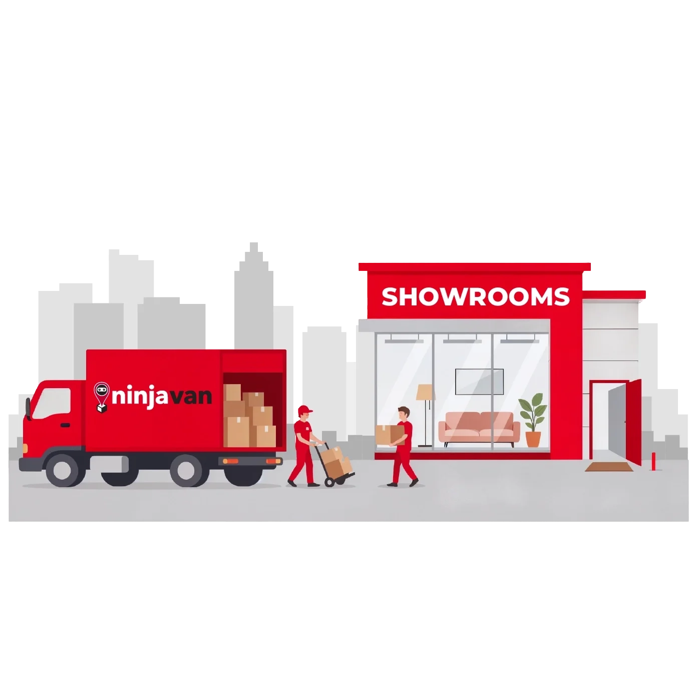 ftl delivery from ninja b2b for manufacturer and wholesaler for flat-packed furniture & home supplies, from warehouses to showrooms and commercial locations