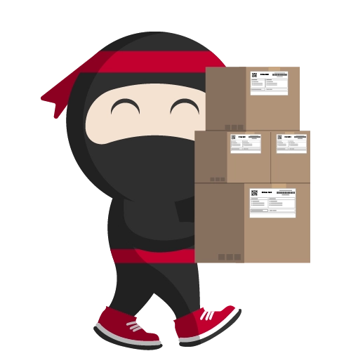 an image of Ryo holding a stack of parcels for Ninja Van last mile delivery service